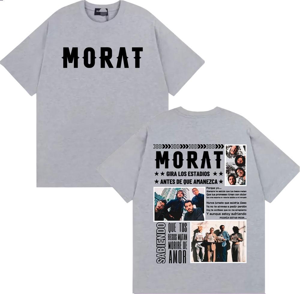 2025 Summer Band Morat Asuntos Pendientes Tour Tshirt Male Harajuku Hiphop Street Tshirt 100 Cotton Oversized Tshirt