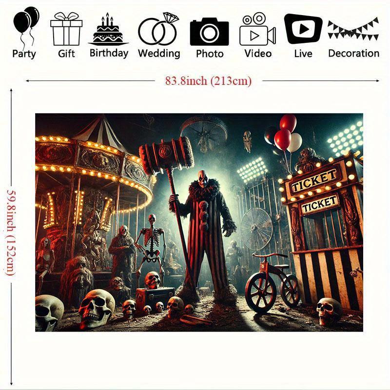 Polyester material horror carnival background banner - A colorful and eerie photography background