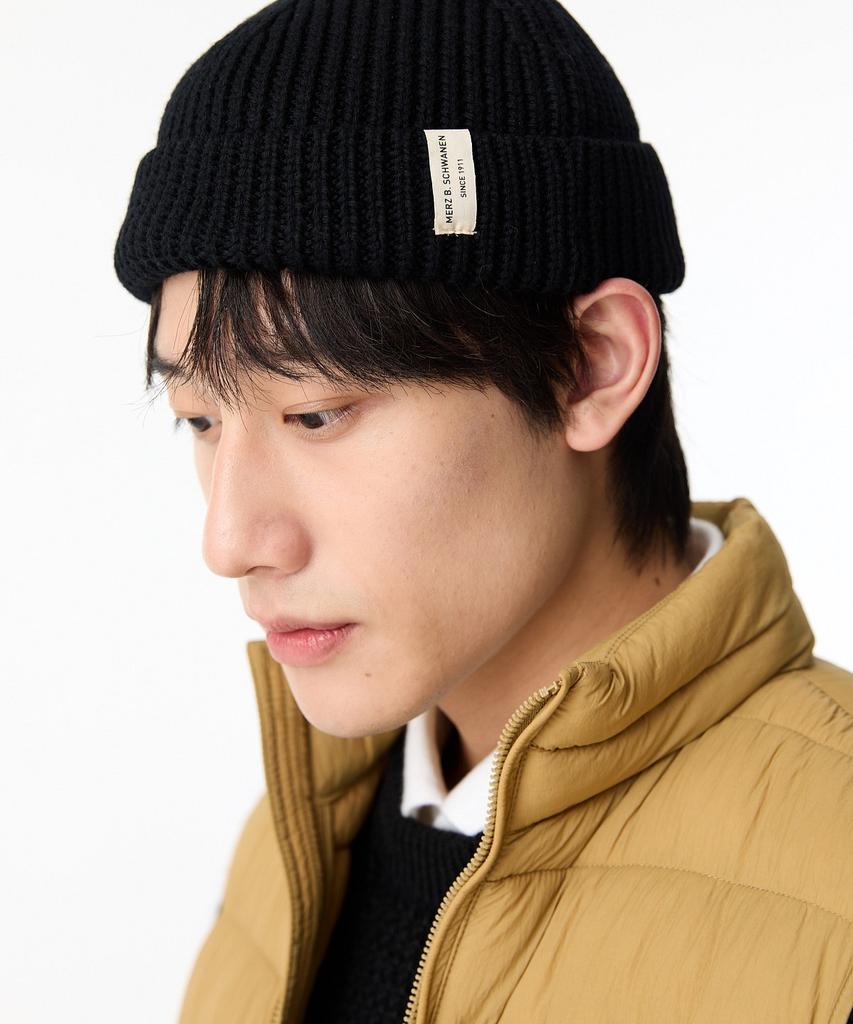 MAN ON THE BOON [Merz B. Schwanen] Wool Knit Beanie_Black 4714324103