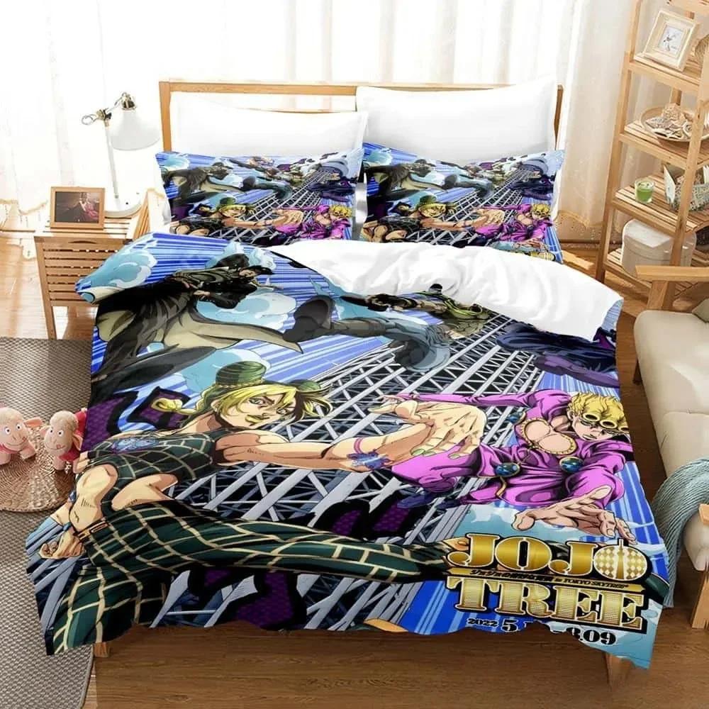 3d Anime JoJo's Bizarre Adventure Bedding Set Printed With Pillowcase Bed Duvet Cover Soft Single Double Queen Super King Size