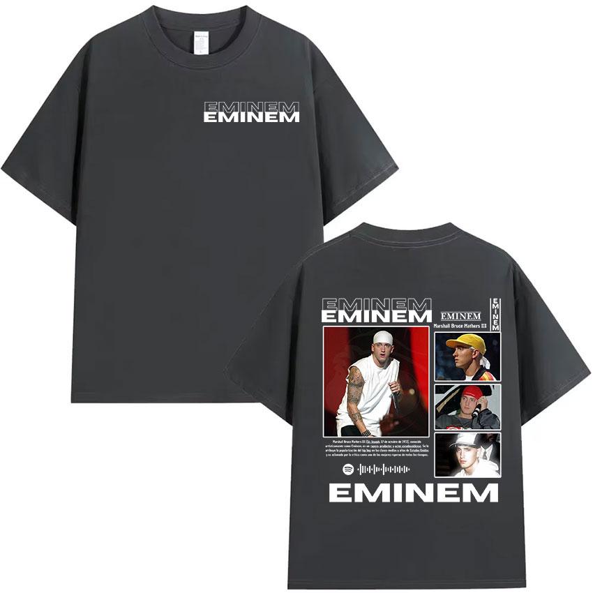 Sommer Rapper Eminem Marshall Byuce Mathers Album Grafik T-Shirt Herren Hip Hop Vintage 100% Reine Baumwolle Bedrucktes T-Shirt