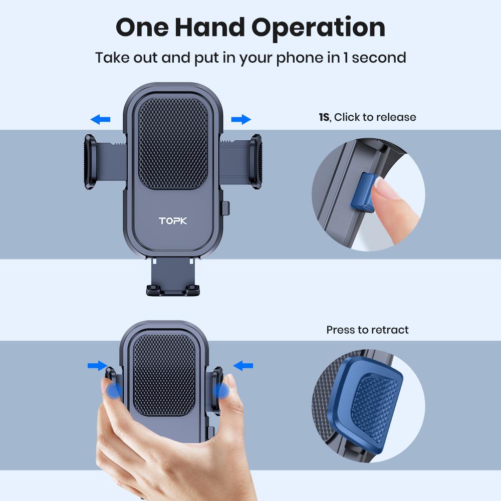 TOPK Universeller Auto-Handyhalter Schwerkraft-Auto-Halter Für Telefon Im Auto Lüftungsschlitz-Clip-Halter Smartphone-Halter