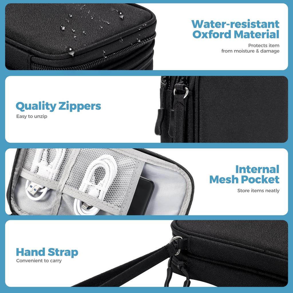 ProCase Gadget Large Charger and Cable Gadget PC Peripheral Accessory Cosmetic Organization HDD and Mobile Accessory Storage for Overseas Travel and