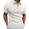 Summer New Cross-border Amazon Europe and America Waffle Men's Polo Shirt Short-sleeved Button-up T-shirt Top