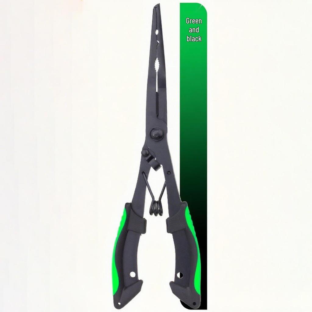 Multi-functional Long-nosed Fishing Pliers & Stainless Steel Fish Lip Gripper with Line Scissors