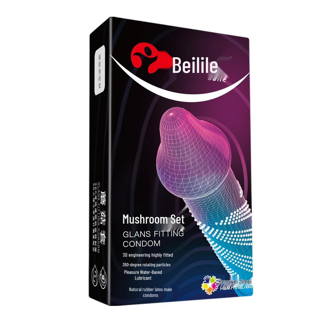 Beilile Ultra-Thin Luminous Vibrating Condoms with Textured G-Spot Design