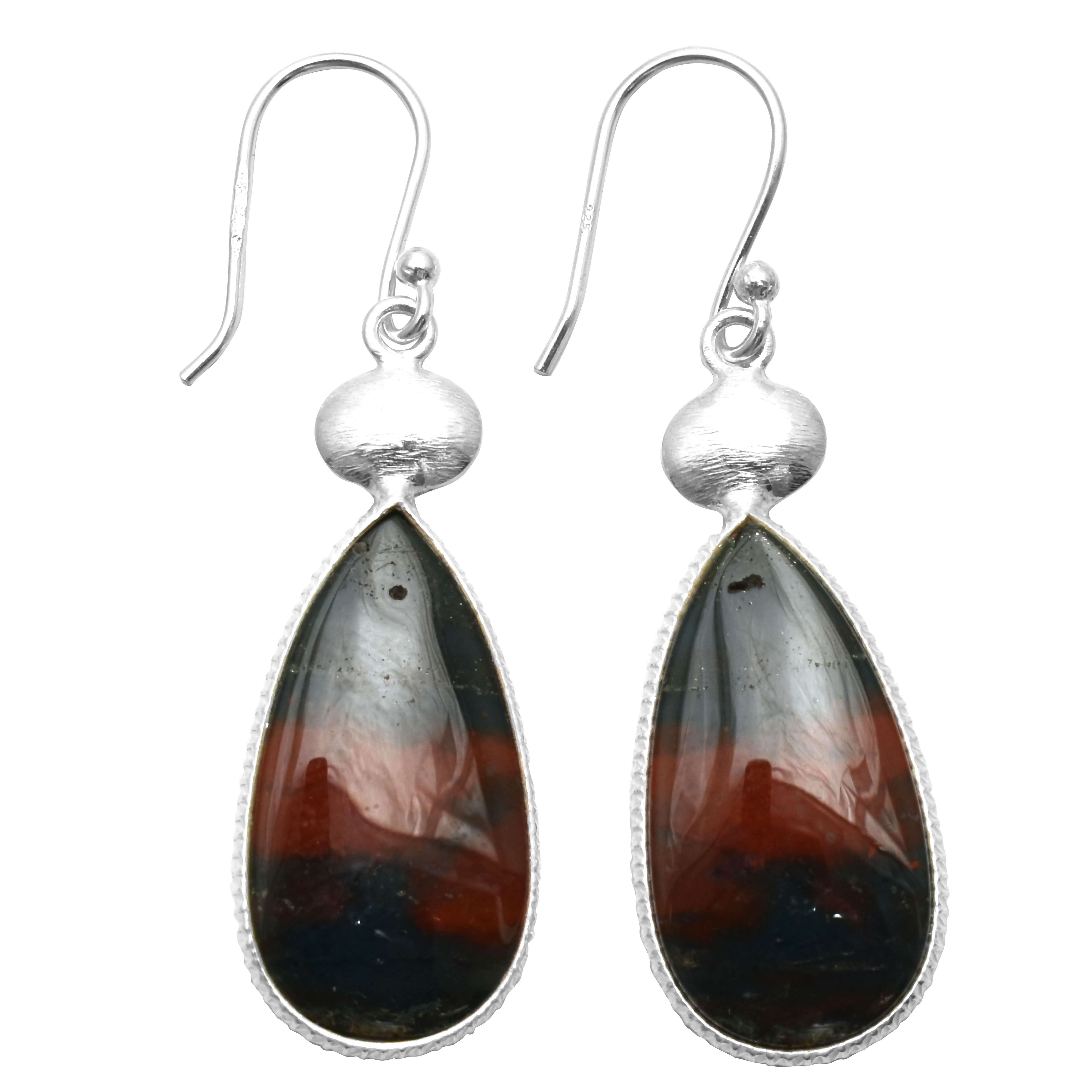 

Серьги с драгоценными камнями из кровавого камня, твердые серьги из стерлингового серебра 925 пробы, серьги ручной работы, ювелирные изделия, подарок для женщин и девочек, E-3460