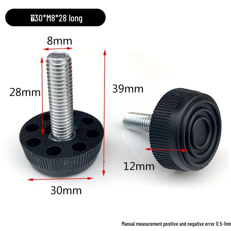 M8 Adjustable Table Leg Foot Pad with Height Adjustment Screw