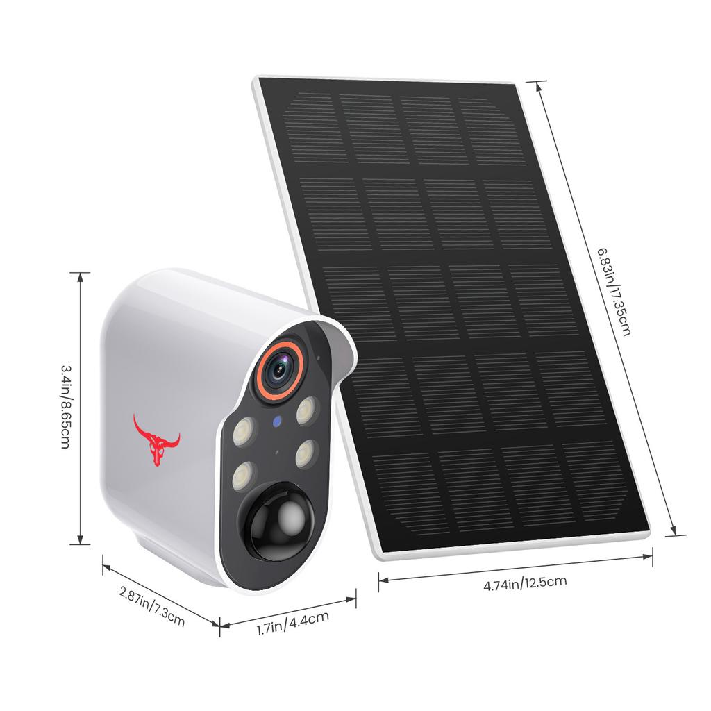 Güneş Enerjili Kamera 1080P Yüksek Çözünürlüklü Akıllı Kamera Çift Yönlü Ses Kızılötesi Gece Görüşü