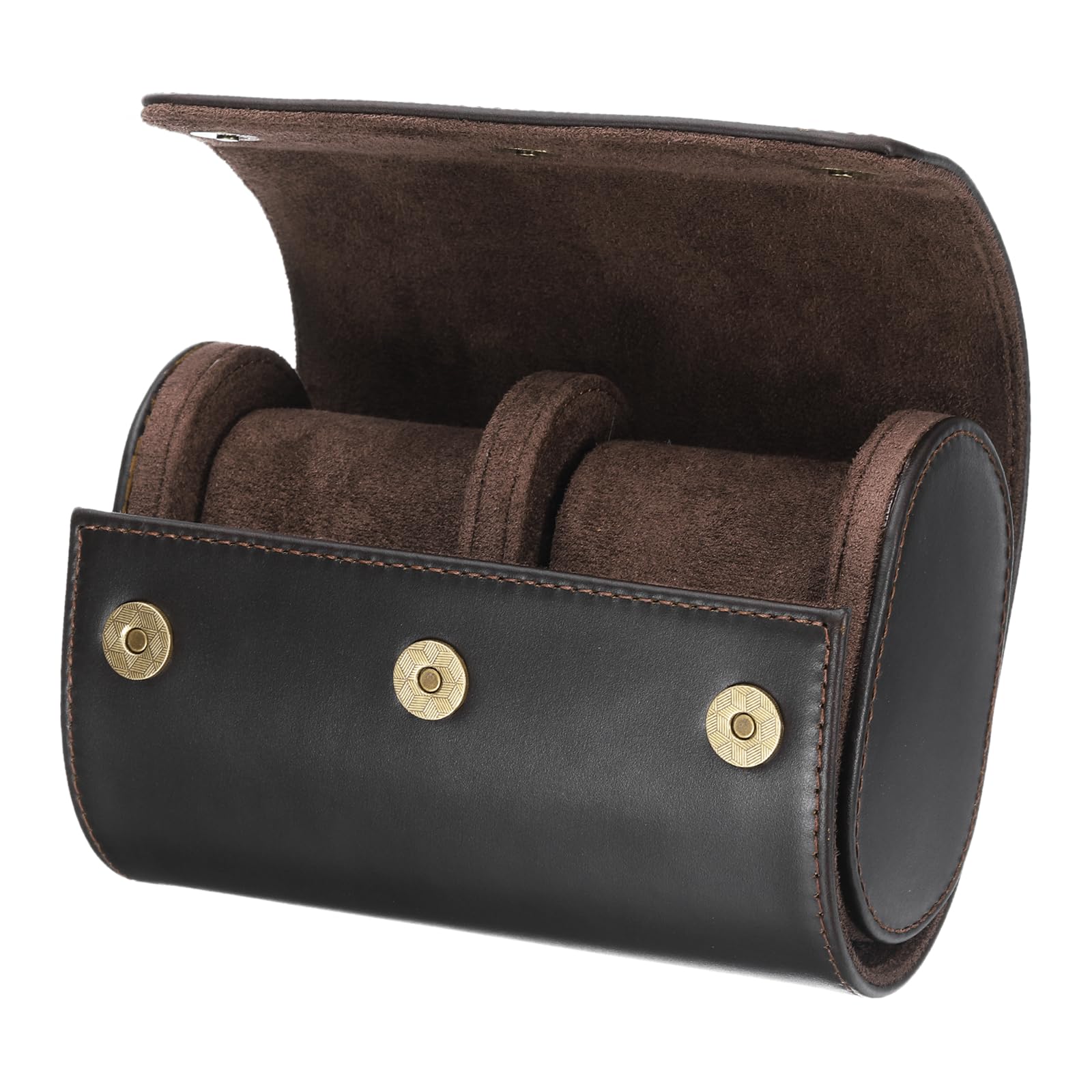 

uxcell Watch Roll Travel Case, 2 Slots, Portable Leather, Unisex Watch Storage Organizer with Removable Cushion, for Travel, Display, Home Storage,