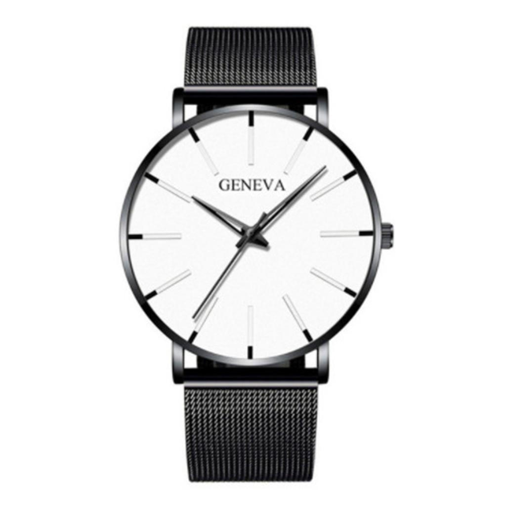 Men's Minimalist Quartz Watch Big Dial Luminous Needle Business Watch for Business Meeting Dating