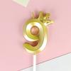 Crown Candle Birthday Decoration Sliver Gold Digital 0-9 Cake Topper Decoration Baby Shower and Anniversary Day Decor Supplies