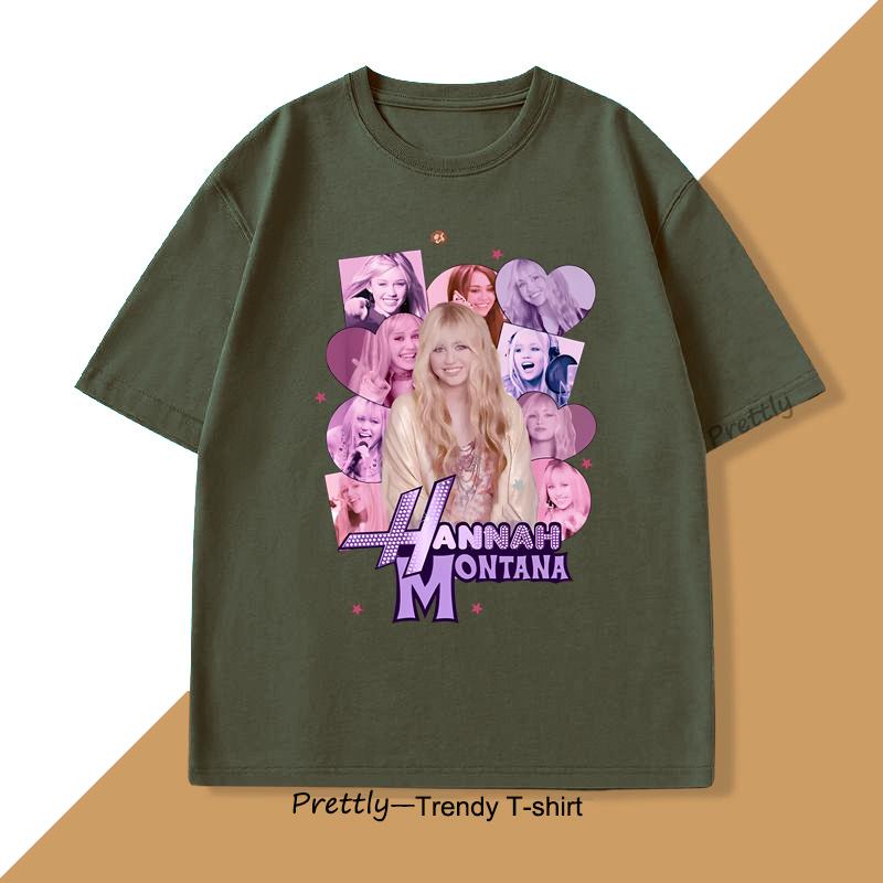 Hannah Montana T Shirt Printed Cotton Short Sleeved Tshirt Unisex Unisex Trendy Loose Unisex Top Casual Tshirt Summer Loose Tees