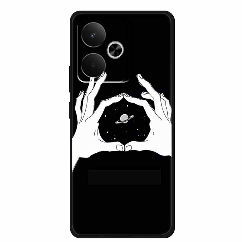 For Realme GT 7 T 7T Phone Case Fashion Photos Black Silicone Soft Back Cover Case For Realme GT 7T GT7 7 T Case GT7T Coque Capa