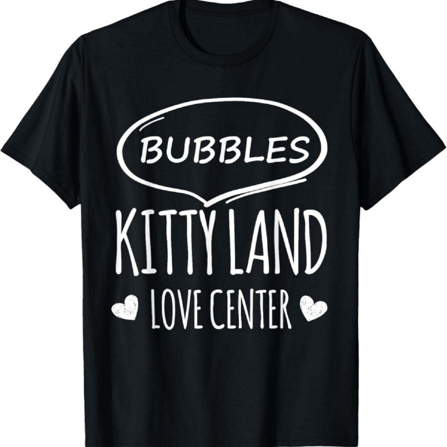 

Cat Shirts Bubbles Kitty Land Love Center T-Shirt XXXXXL чорний