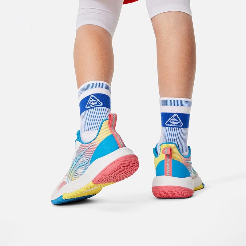 Li Ning Kids Long Fist V2 Light Foam Anti-Slip Anti-Kick Shock Absorbing Wear-Resistant Breathable Rebound Low-Top Basketball Shoes YKBU026-41