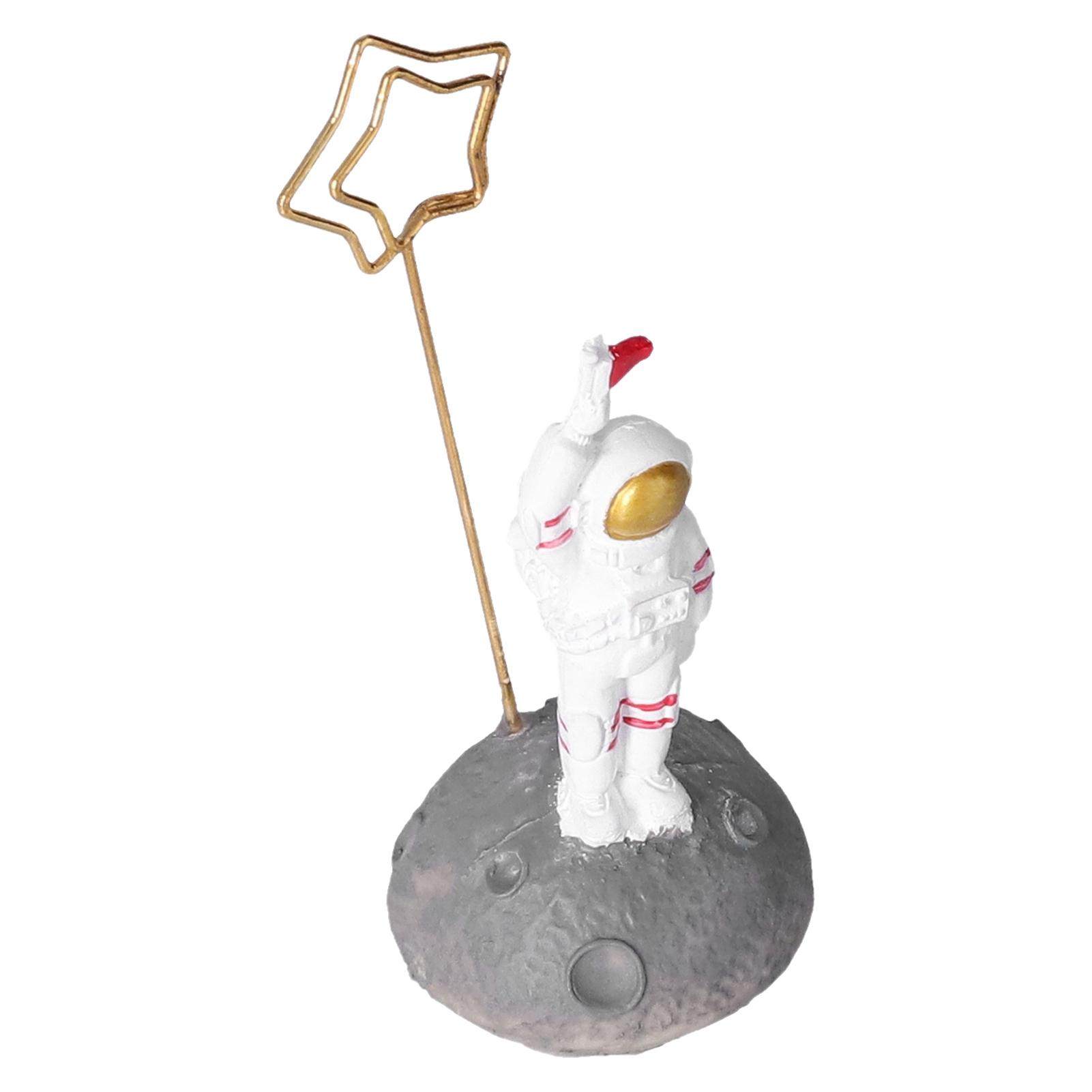 

2Pcs Astronaut Figurine Statue Cute Design Good Gift Multifunction Durable Desktop Decoration