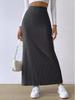 2025 High-Waisted Knit Skirt with Side Slit - Autumn/Winter European & American Style for Women