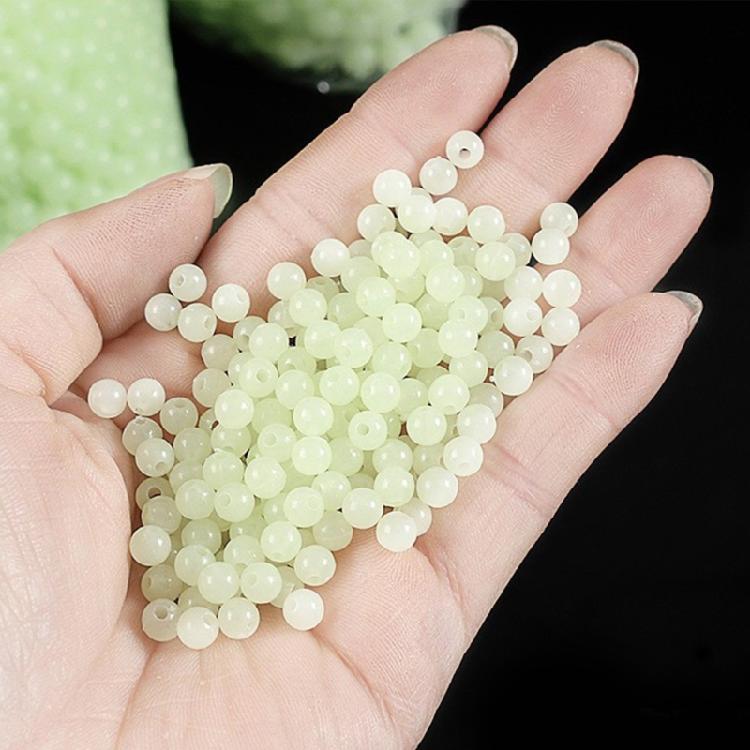 100Pcs Hard Fishing Beads Stopper Luminously Round Fishing Space Beans Stops Luminously  Fishing Line Beads Lure Accessories