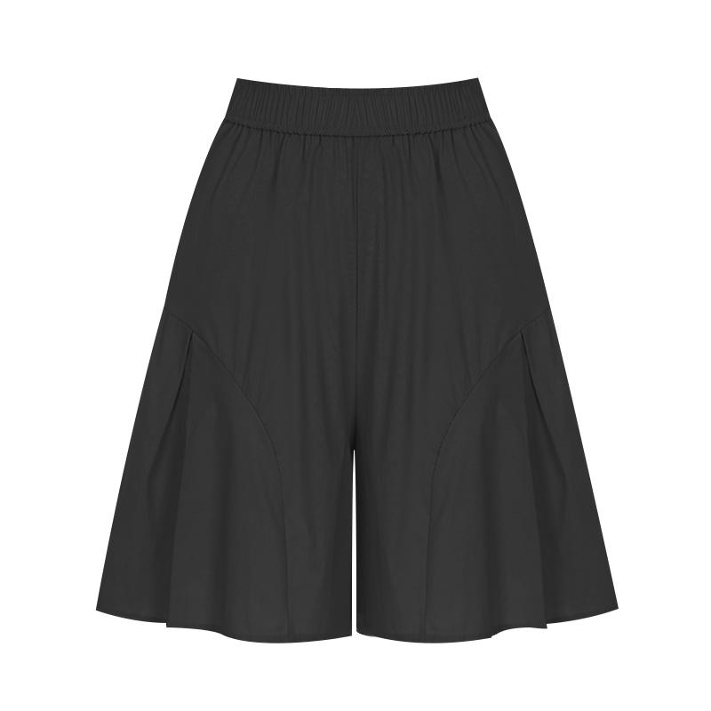 SELLY'S Wide Pintuck Elastic Shorts_I6B-Cpt043