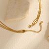 Vnox Stainless Steel Snake Chain Necklace For Women Thin Layer Choker Herringbone Gold Color Necklaces Classic Jewelry Gifts