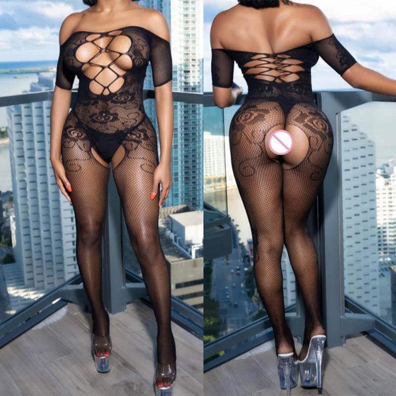 Sexy Fancy Underwear Open Crotch Fishnet Bodysuit Women Sexy Lingerie Crotchless Bodystocking Erotic Heart Costume Adult Sex Set