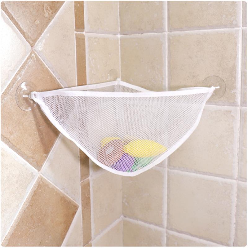 Baby Solid Colour Simple Bathroom Mesh Bag Child Bath Toy Storage Bag Net Suction Cup Baskets Wall Holder Organizer Water Toys