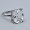 925 Sterling Silver Ring Sapphire Ring Sz 9 White Color 28.80 Ct Cushion Cut