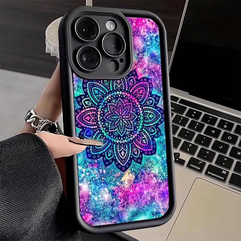 Phone Case for iPhone 17 Air 16E 15 16 Pro Max Mandala Sunflower Dreamy Style Cover 14 Plus 13 12 Mini Soft Shell Silicone Funda