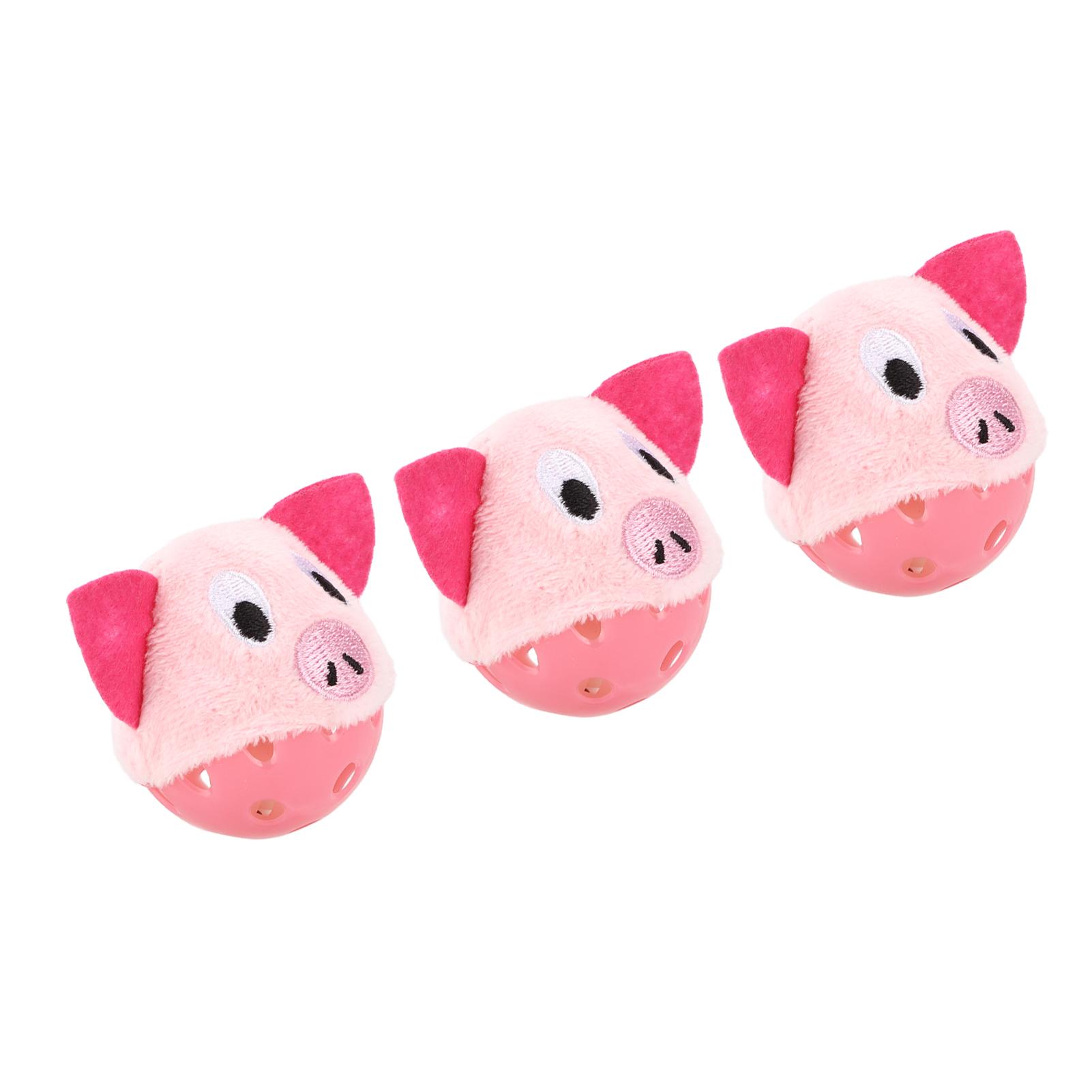 3PCS Cat Bell Ball Set Plush and Plastic Interactive BallShaped Bell Toy for Cats