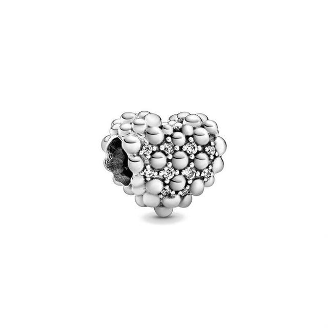 New Sparkling Round Openwork Love Heart Charm Bead Gift Fit Original Fashion Bracelet Diy Jewelry For Women