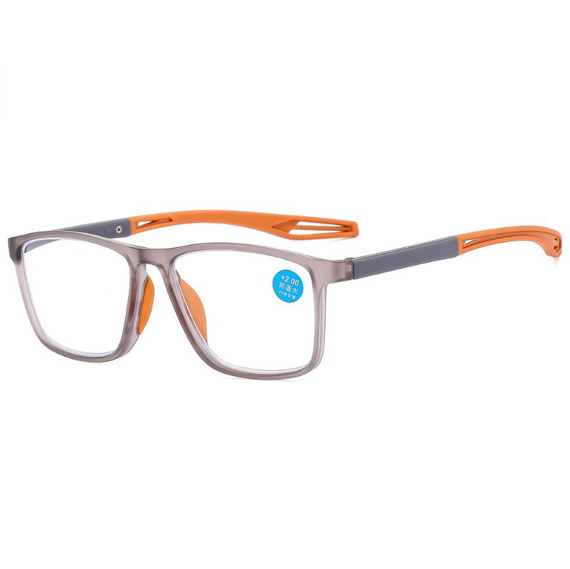 Fashion Reading Glasses TR90 Silicone Frame New Men's Presbyopia Sports Glasses Ultra Light Anti Blue Light Glasses +100 To +400