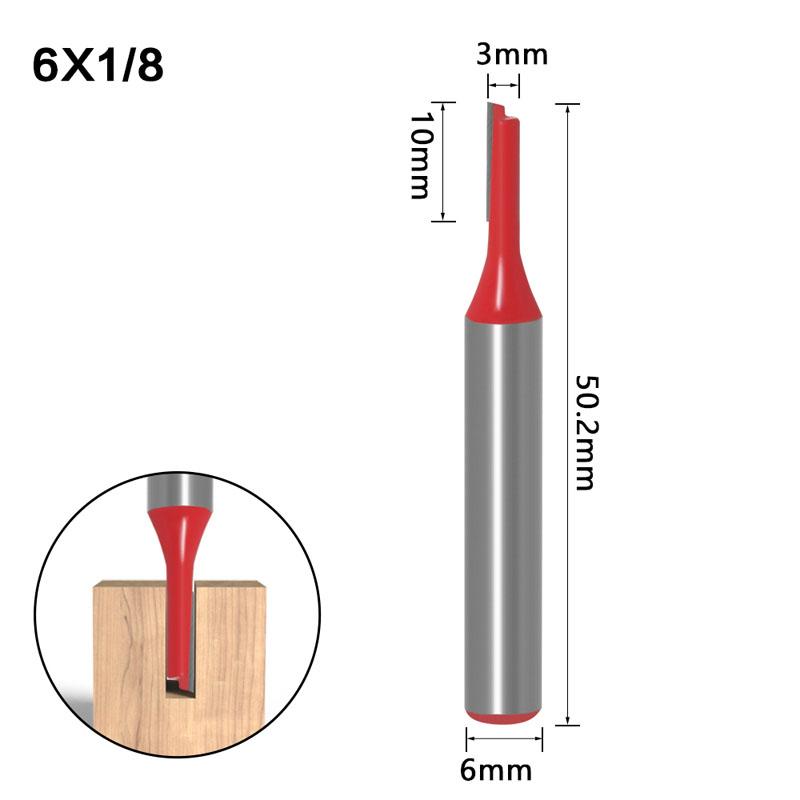 1/7 stücke Einzigen Doppel Flöte Gerade Bit 6mm 1/4 zoll Schaft Fräser für Holz Wolfram Hartmetall Router bit Holz Werkzeug