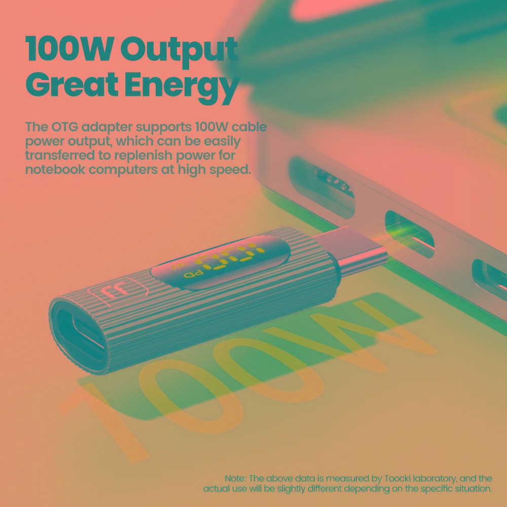 Type-C 100W Digital Display Super Fast Charge Multi-color Adapters