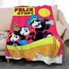 Classic Cartoon Felix the Cat Throw Soft Coral Fleece Blanket 310gsm Fluffy Warm Throw for Sofa Bed Couch Bedroom Decor