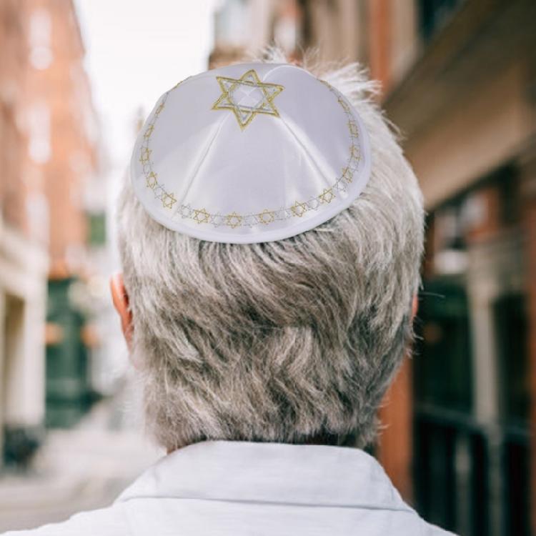 Cultural Headwear For Religious Observances Embroidery Round Hat for Easy Storage Yarmulke Hat for Religious Event