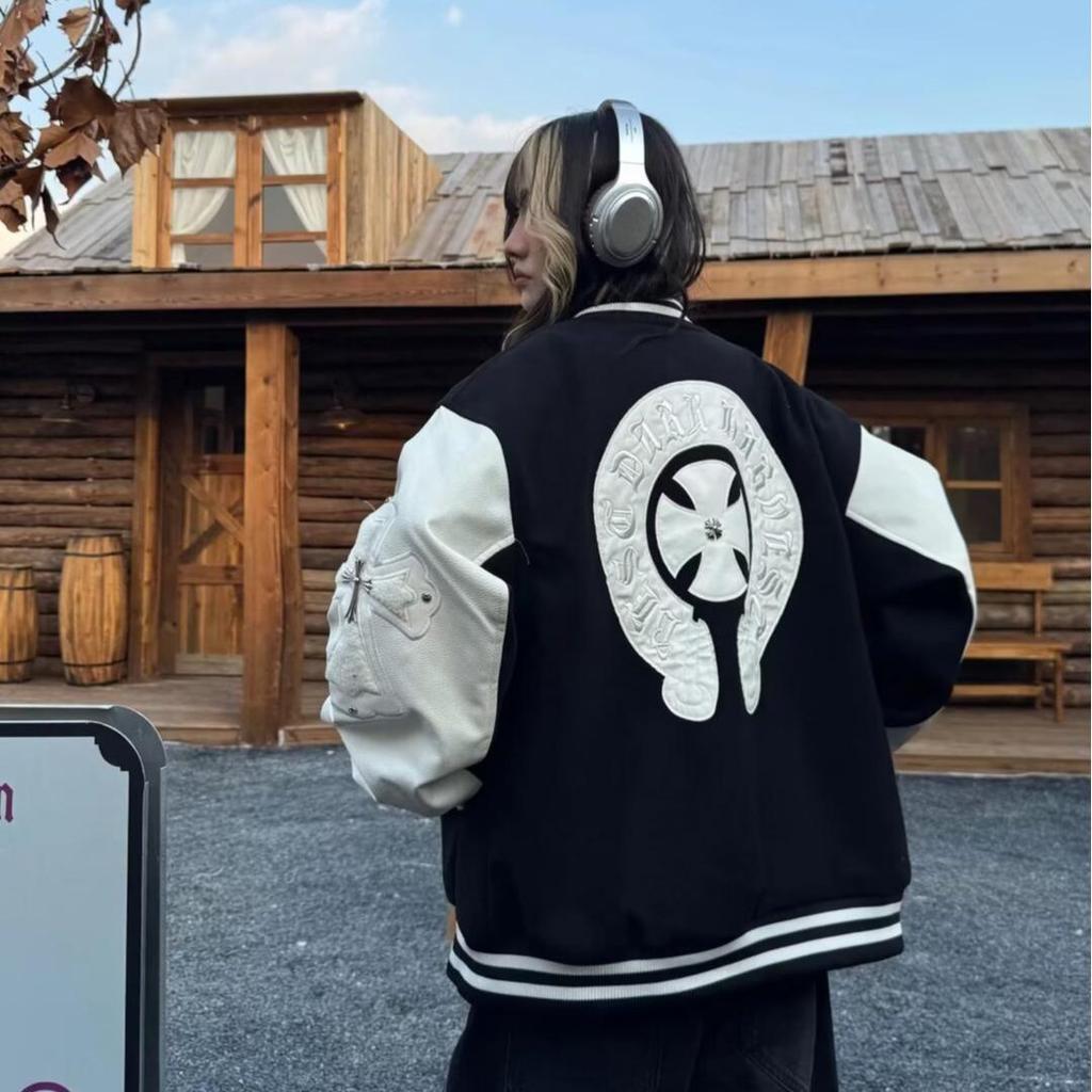 Unisex Baseballjacke im Retro-Stil - College-Trend (Frühling & Herbst 2025)