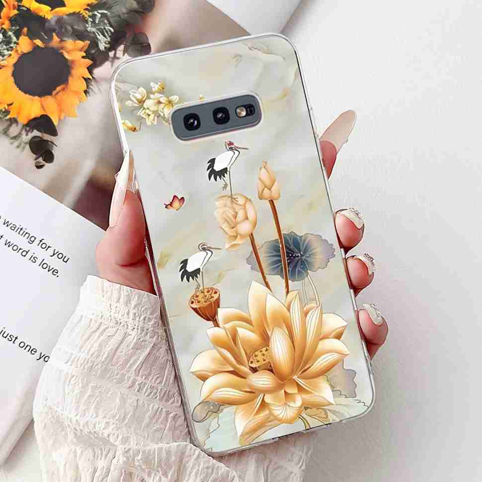 For Samsung Galaxy S10e SM-G970 Case Fashion Painted Flowers Soft Silicone TPU Cover For Samsung S10e S10E SM-G970F 5.8" Bumper