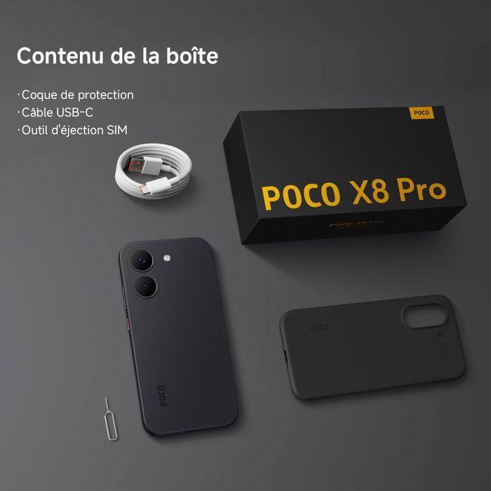Smartphone Xiaomi POCO X8 Pro 5G 8Go Ram 256Go Noir Dimensity 8500-Ultra Capteur Sony IMX882 de 50 Mpx avec OIS 6500mAh - Very good condition