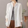 Spring Autumn Button Shirts Casual Turn Down Collar Womens Long Sleeve Blouse