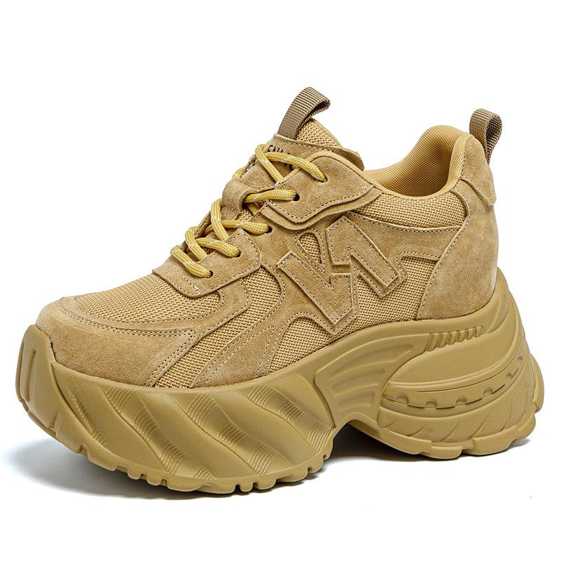 

Inner heightening women s shoes 9cm new breathable dad shoes platform mesh small sports casual shoes women A5050 39 жовтий