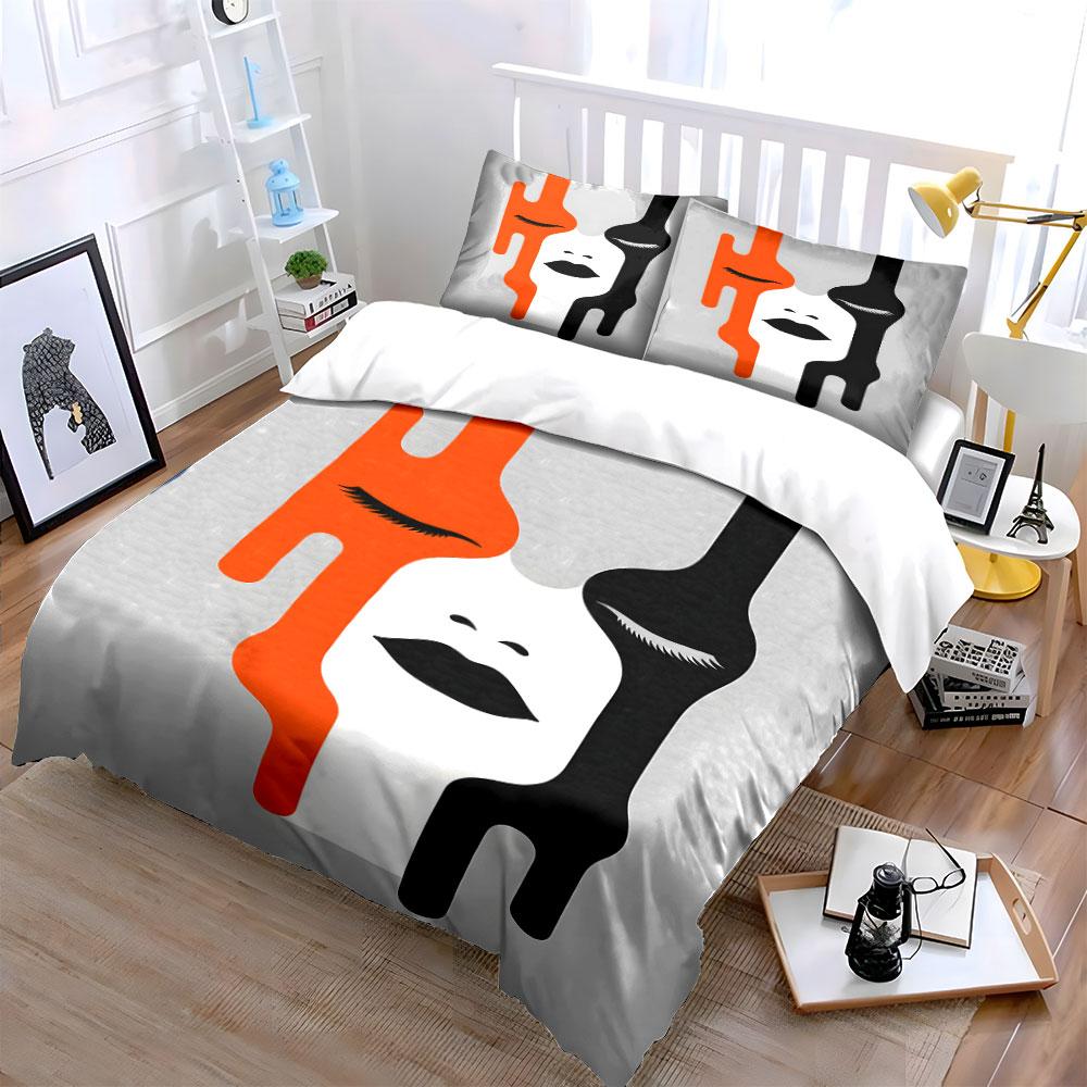 Abstract face with drips. Bedding sets Duvet cover sets Duvet covers Pillowcases(1*Duvet Cover 2*Pillowcases without duvet insert)