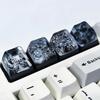 Natural Scenery DIY Resin Keycaps Handmade Fuji Snow Mountain Transparent Cross Shaft Keycap For Mechanical Keyboard