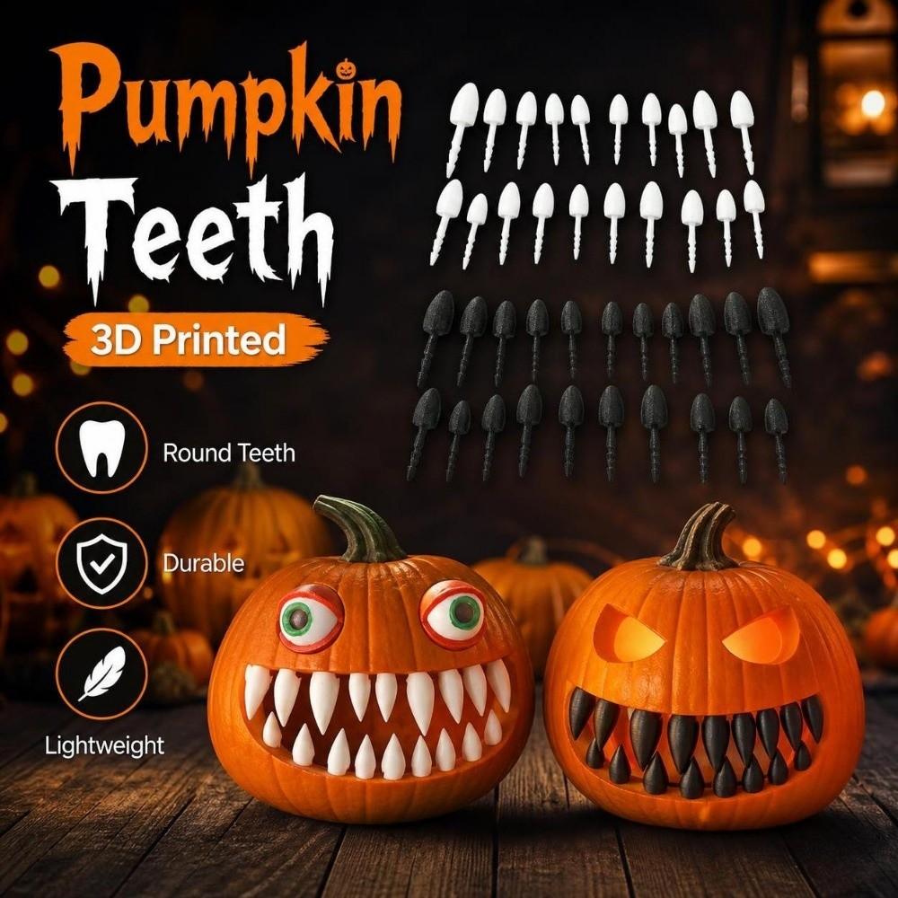 26/27Pcs 3D Printed Jack O Lantern Teeth DIY Pumpkin Carving Accessories Pumpkin Carving