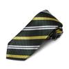 [OnCoM] Men's Business Necktie, Nishijin-ori Weave, Made In Japan, Green with Yellow and White Stripes, Silk, Valentine's Day Gift, Birthday Present,