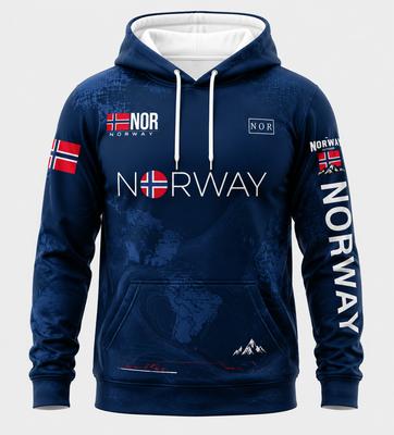 Pánská mikina s kapucí na podzim a zimu Ležérní sportovní oblečení s 3D potiskem norského dopisního vzoru Dámská mikina Streetwear