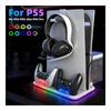 Cooling Stand for PS5 Compatible Console with Controller Charging Station and RGB Light