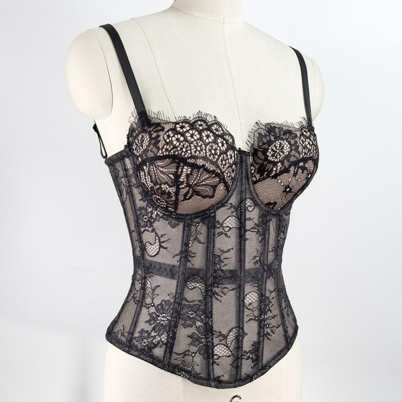 Sexy Lace Corset Top Pure Fit Bustier Camisole Women Slim All
