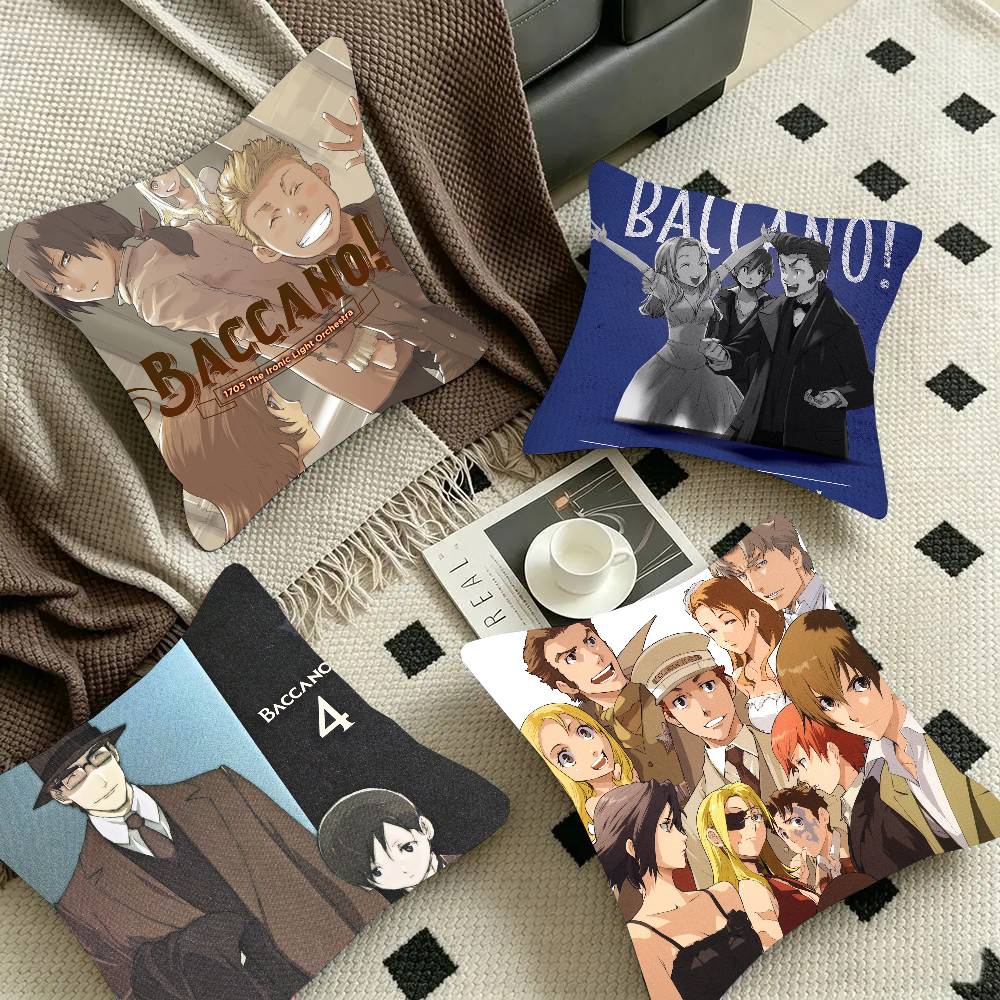 Anime B-BACCANO! Pillow Case Fashion Square Pillowcase Bedroom Sofa Room Ins Decoration Leisure