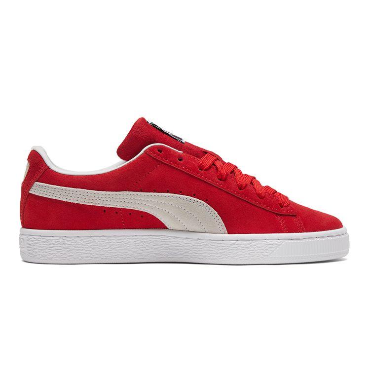Puma Suede Classic 21 Jr High Risk Red Kids Sneakers White 380560-02